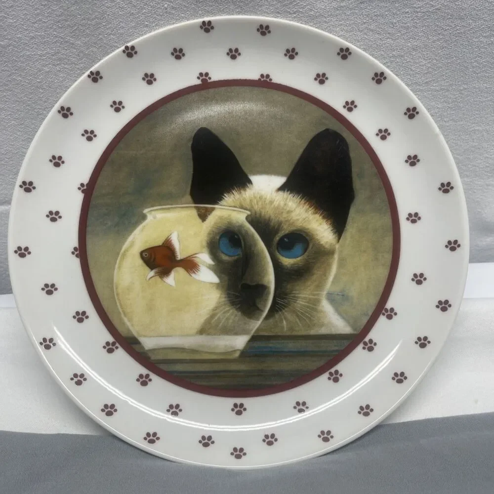 Vintage Vandor Lowell Herrero 1986 Cat Fish Collector Plate JAPAN 7.5